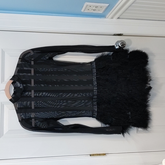 pretty little thing black feather dress Palace Black Bardot Mini Dress With Feather Trim  Club L London